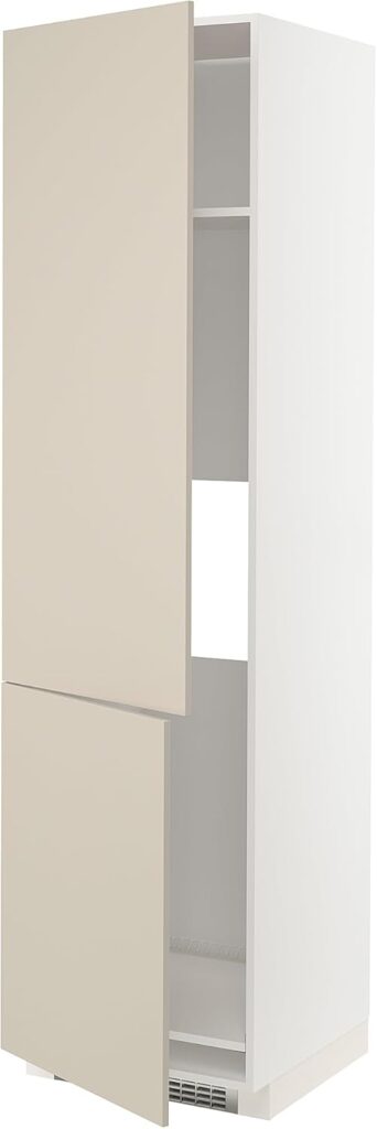 ProTuning METOD High cab f fridge/freezer w 2 doors, white/Havstorp beige, 60x60x220 cm