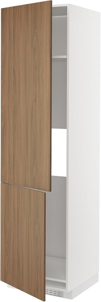 ProTuning METOD High cab f fridge/freezer w 2 doors, white/Tistorp brown walnut effect, 60x60x220 cm