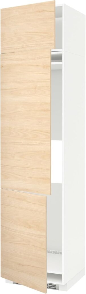 ProTuning METOD High cab f fridge/freezer w 3 doors, white/Askersund light ash effect, 60x60x240 cm