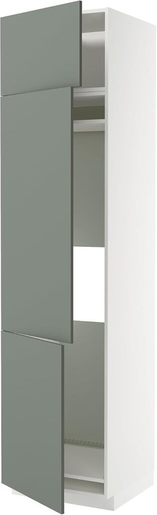 ProTuning METOD High cab f fridge/freezer w 3 doors, white/Nickebo matt grey-green, 60x60x240 cm