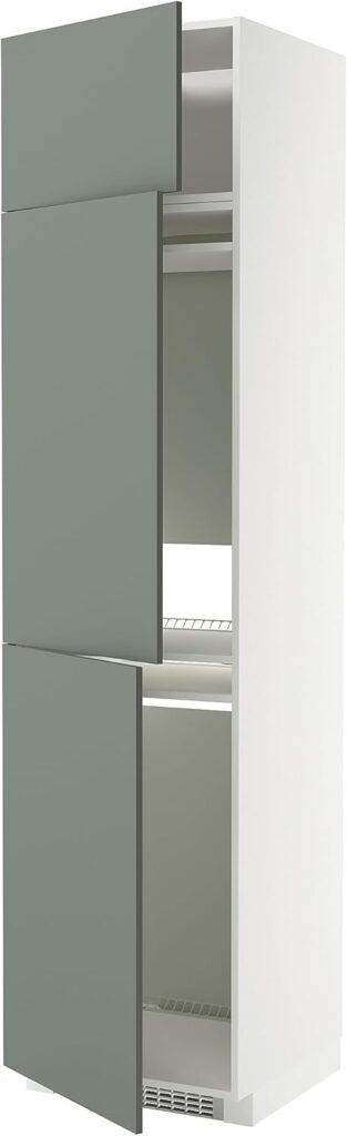 ProTuning METOD High cab f fridge/freezer w 3 doors, white/Nickebo matt grey-green, 60x60x240 cm