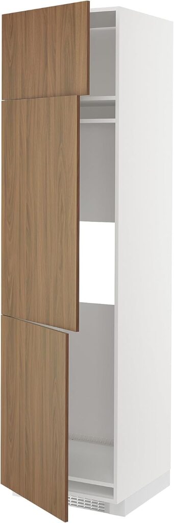 ProTuning METOD High cab f fridge/freezer w 3 doors, white/Tistorp brown walnut effect, 60x60x220 cm