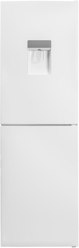 SIA SFF17650W 50/50 Split Freestanding 252L Combi Fridge Freezer with Water Dispenser, Includes 3 Glass Fridge Shelves  4 Freezer Compartments, White, 54.5 x 55 x 176 cm           [Energy Class F]