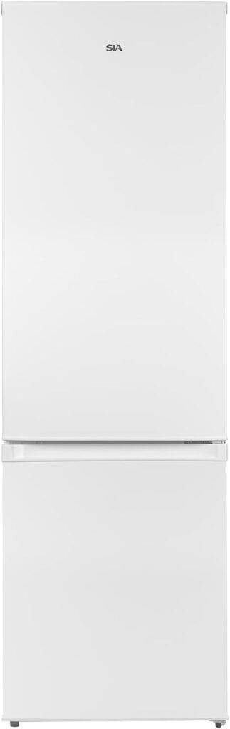 SIA SFF17855WE 70/30 Split Freestanding Fridge Freezer in White, Large 268L Capacity, E Rated, LED Interior Light, 2 Years Parts  Labour Guarantee