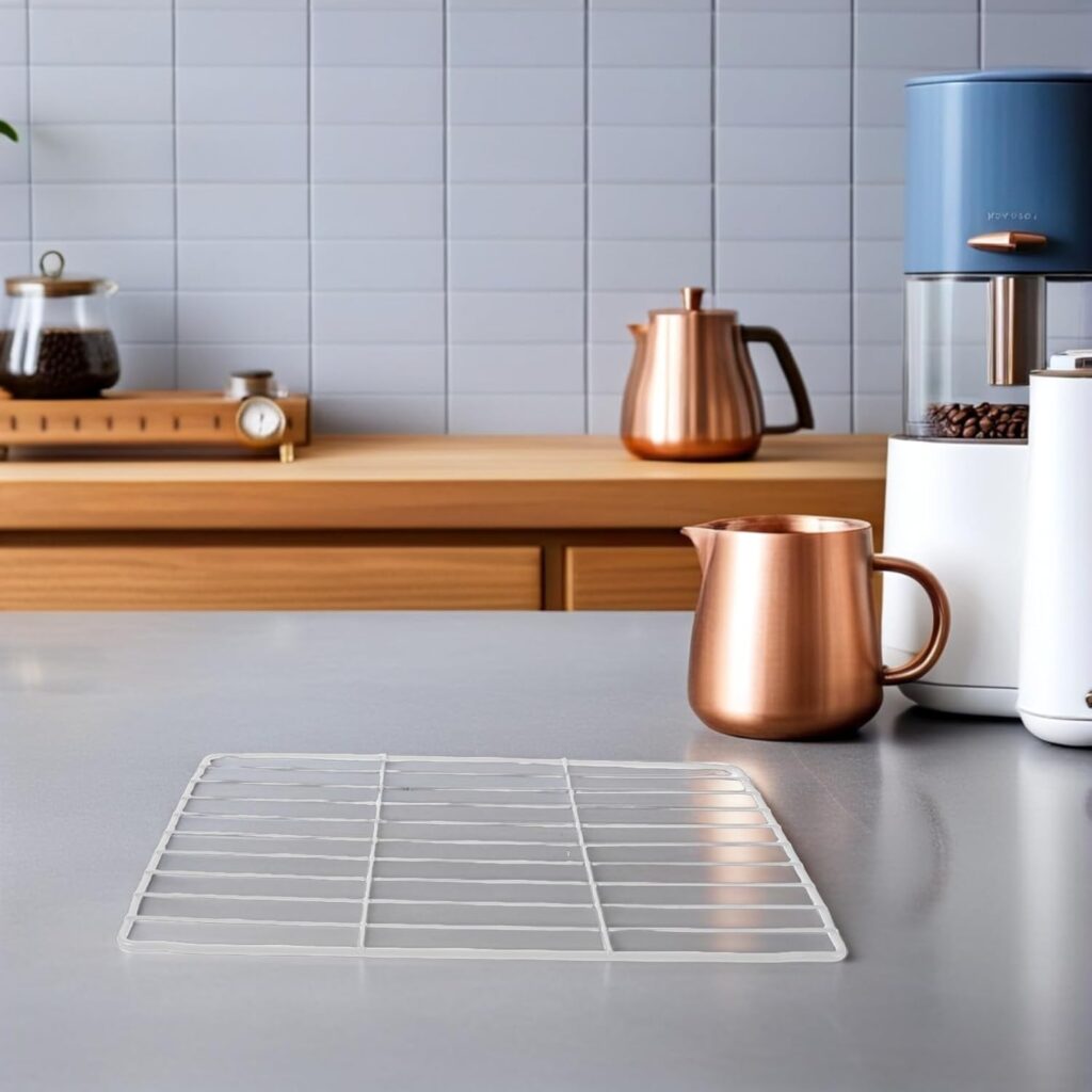 2 Pcs White Wire Freezer Shelf Organizer Rack 28×17 CM Grid Storage Divider for Chest Freezer and Refrigerator Internal Shelves Space Saving          [Energy Class A]