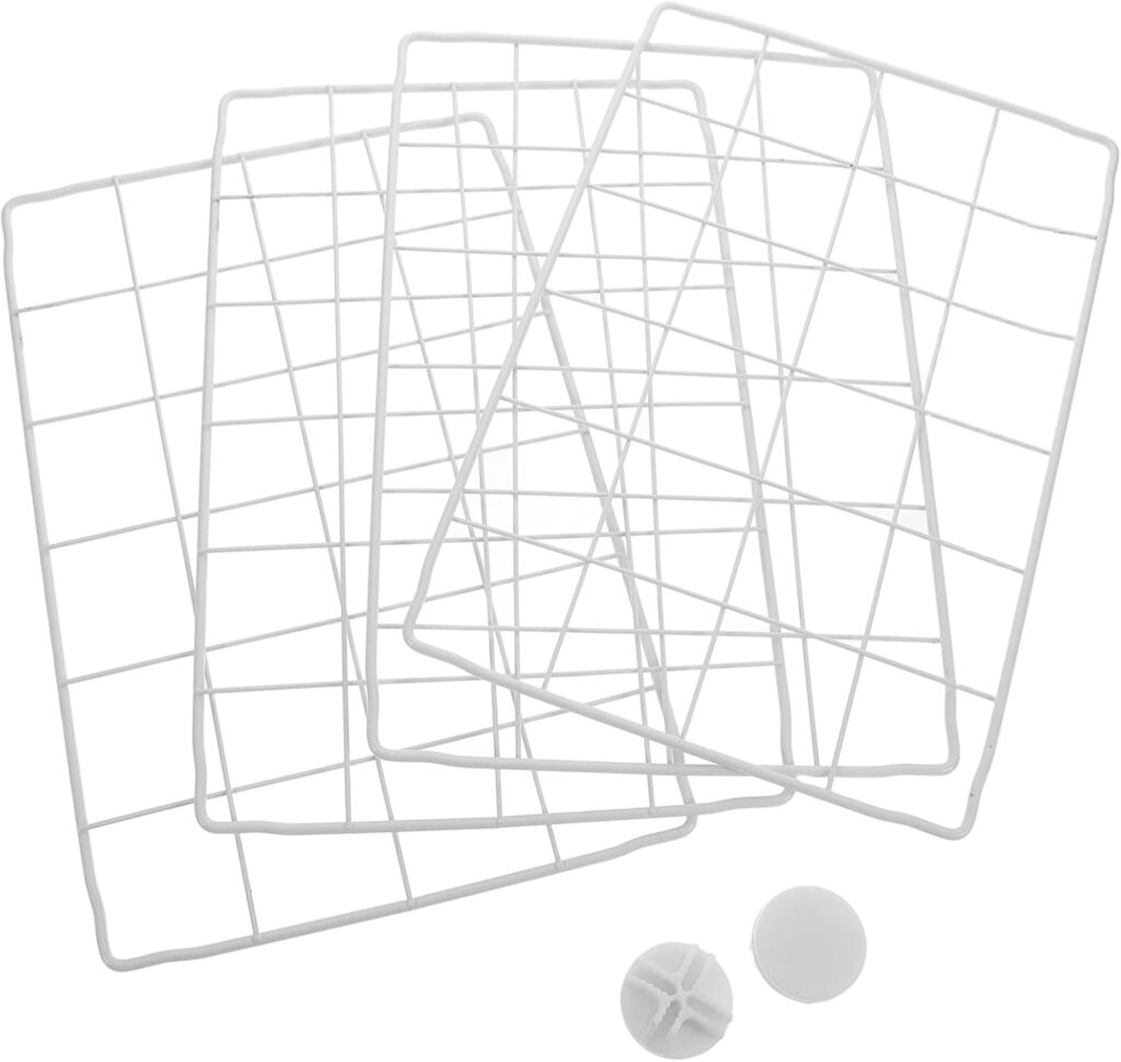 Angoily Freezer Divider Iron Wire Shelf Organizer with Adjustable Compartments and Ventilated Design for Refrigerator and Freezer Storage Compatible with Various Models for Efficient Food