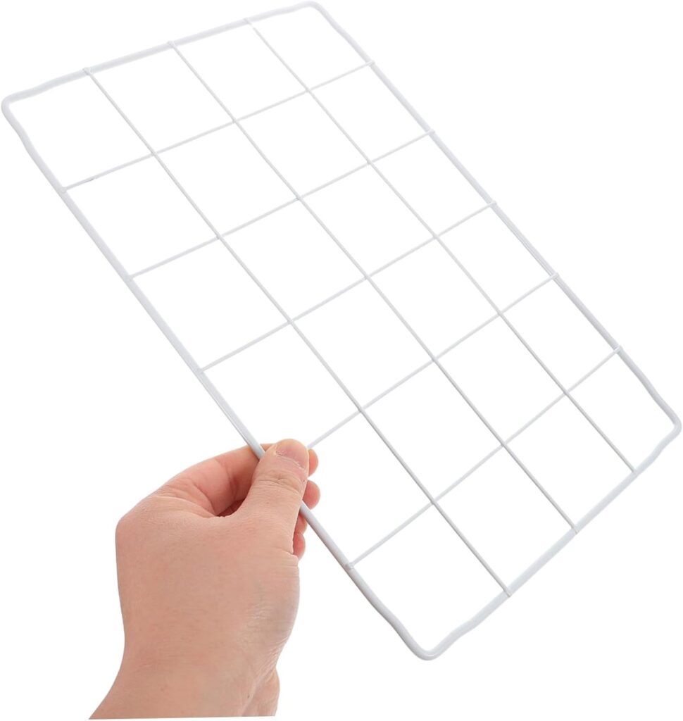 Angoily Freezer Divider Iron Wire Shelf Organizer with Adjustable Compartments and Ventilated Design for Refrigerator and Freezer Storage Compatible with Various Models for Efficient Food