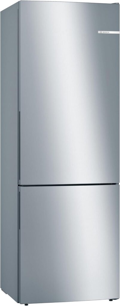 Bosch Home  Kitchen Appliances KGE49AICAG Serie 6 Freestanding Fridge Freezer with Easy Clean and VitaFresh, 201cm Low Frost, 419L capacity, 70cm XL wide, Inox          [Energy Class C]