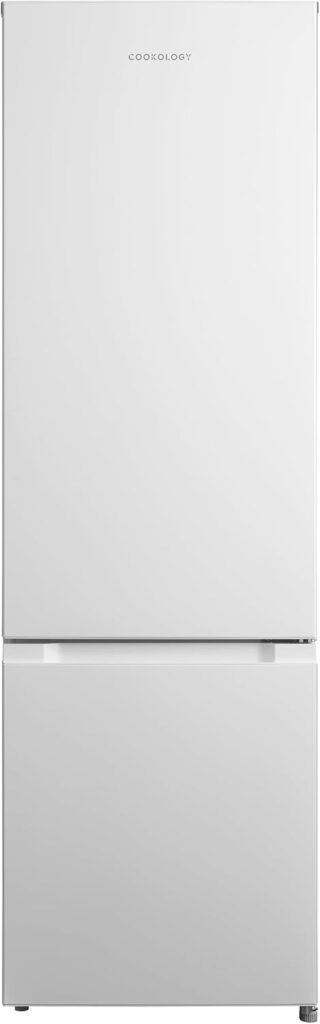 Cookology CFF262WH Static 262 Litre Freestanding Fridge Freezer, Adjustable Temperature Control, Shelves and Legs, Reversible Doors, Efficient LED Light, 4 Star Freezer Rating (White)           [Energy Class E]