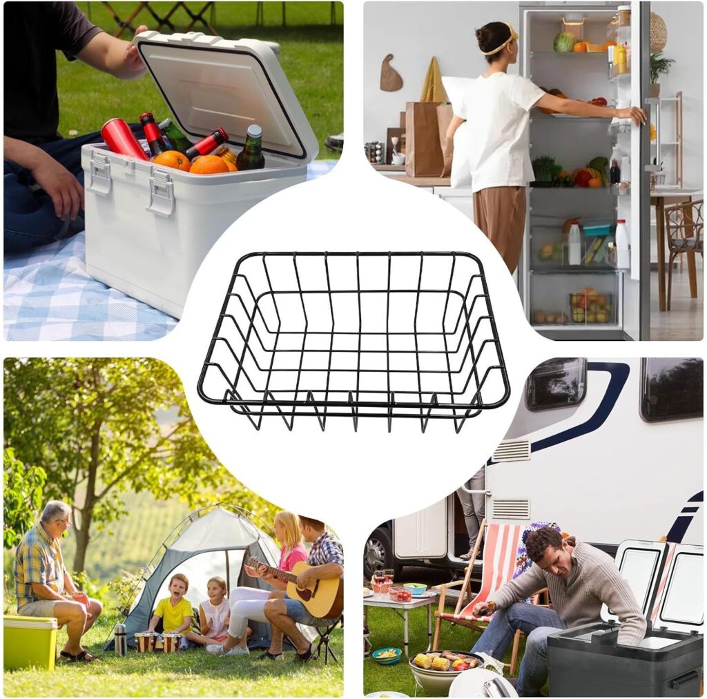 Cooler Storage Rack - Multi-Purpose Kitchen Organizer, Adjustable Divider Compartments, Sturdy Steel Construction | for Outdoor BBQ Supplies, Home Freezer Shelving, and Pantry Use