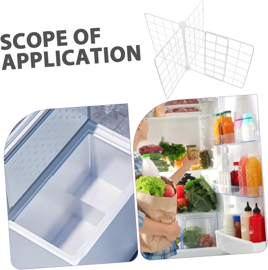 Freezer Organizer Divider Wire Partition Iron Refrigerator Divider Board Multifunctional Household Fridge Separator Suitable for Freezer Shelving 42-56cm Length
