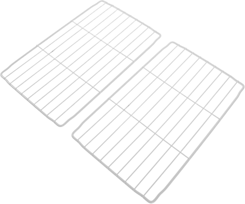 Hohopeti 2 Pcs Freezer Shelf Replacement Iron Wire Racks White Coated Refrigerator Organizer Divider Shelving for Commercial and Home Use Space-saving Vertical Storage with Easy           [Energy Class A]