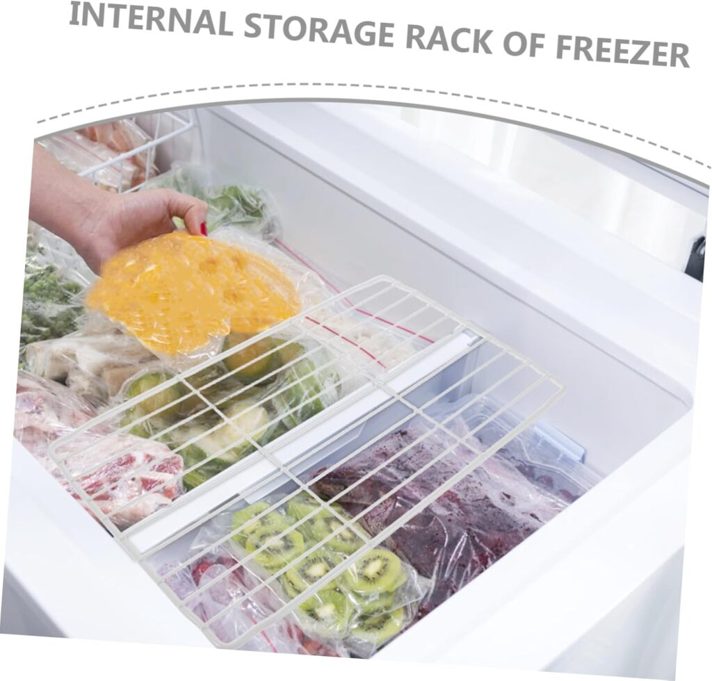 Hohopeti 2 Pcs Freezer Shelf Replacement Iron Wire Racks White Coated Refrigerator Organizer Divider Shelving for Commercial and Home Use Space-saving Vertical Storage with Easy           [Energy Class A]