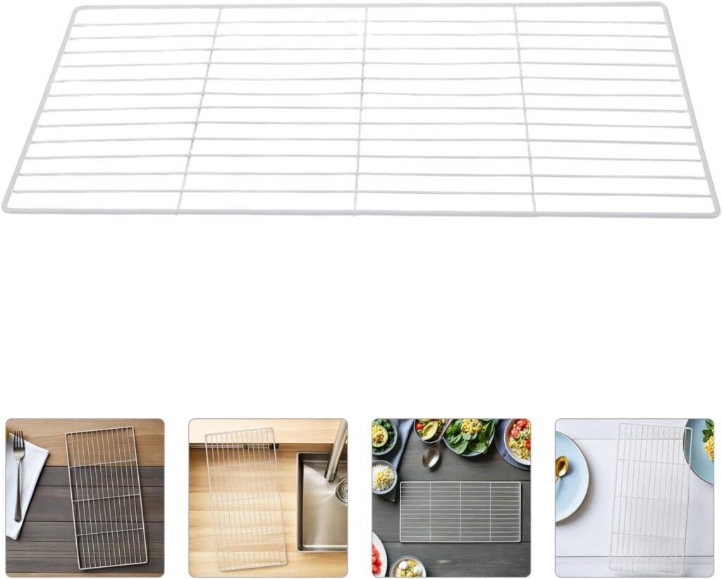 Hohopeti Freezer Shelf Refrigerator White Wire Grid Freezer Separator Divider Storage Rack Cooler Separator Inserts Storage Shelf Rack Metal Divider           [Energy Class A]