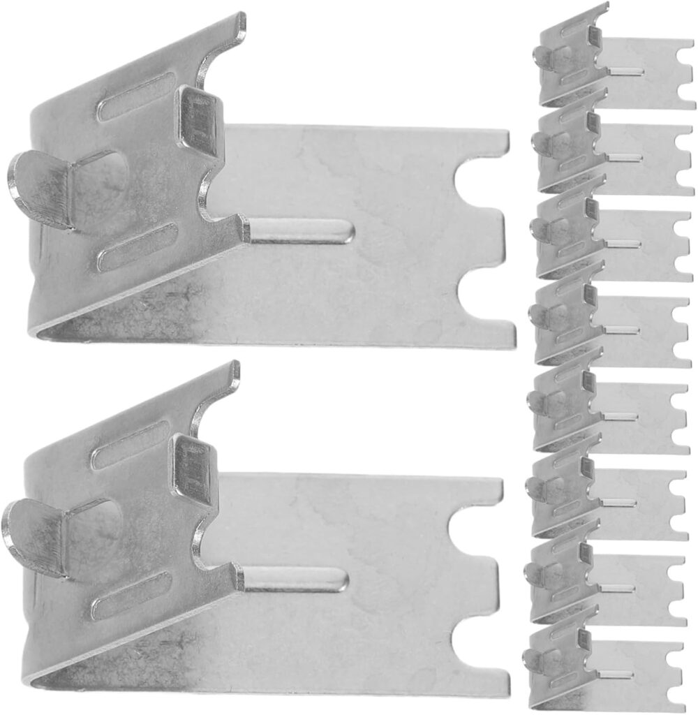HOMSFOU 10pcs Stainless Steel Refrigerator Shelf Brackets Rust-resistant Fridge and Freezer Clips for Adjustable Shelving Organizers Easy Installation Kitchen Accessories          [Energy Class A]