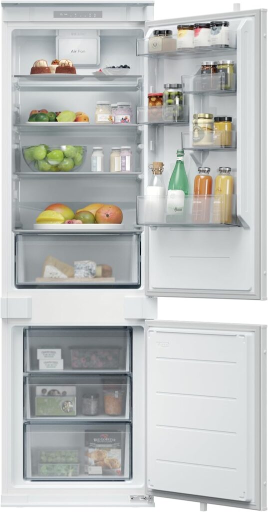 Hoover H-Fridge 300 Integrated Fridge Freezer, E Rated, Total No Frost, hOn App Connectivity, 244L Total Capacity, White, 54x54.5x177 cm - HOBBMT18EK           [Energy Class E]