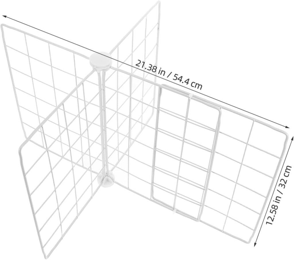 INOOMP Freezer Divider Organizer Adjustable Wire Separator for Deep Freezers 4-Piece Set Sturdy Iron Mesh for Fridge Storage and Organization