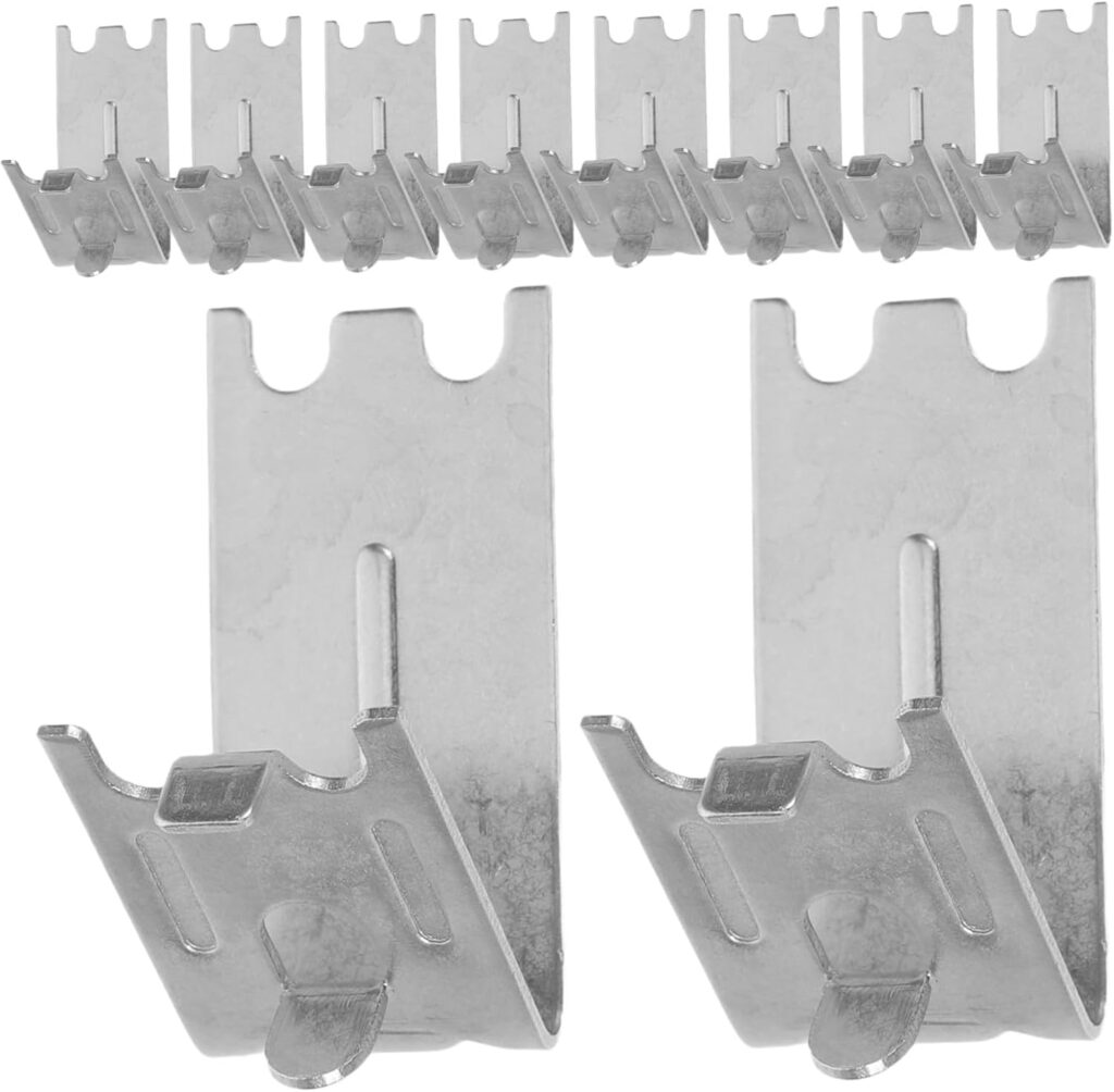 Mikinona 10pcs Stainless Steel Refrigerator Shelf Supports Adjustable Heavy Duty Hooks for Freezer and Fridge Shelving Storage Organization          [Energy Class A]