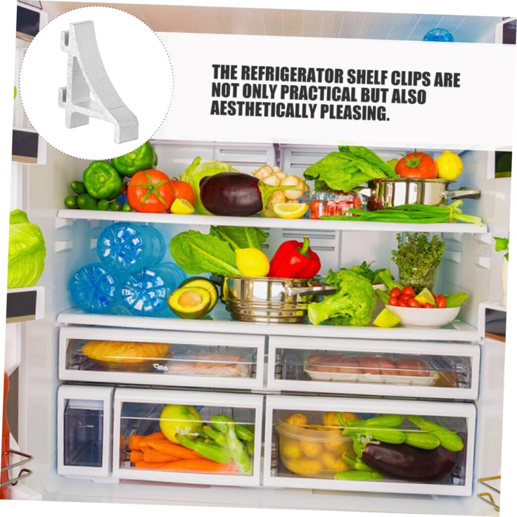 Mikinona 6pcs Shelf Clips for Refrigerator Cooler Door Shelf Support Small Aluminum Clips Shelving Divider Fridge and Freezer Parts Mikinona 6pcs Shelf Clips for Refrigerator Cooler Door Shelf Support Small Aluminum Clips Shelving Divider Fridge and Freezer Parts