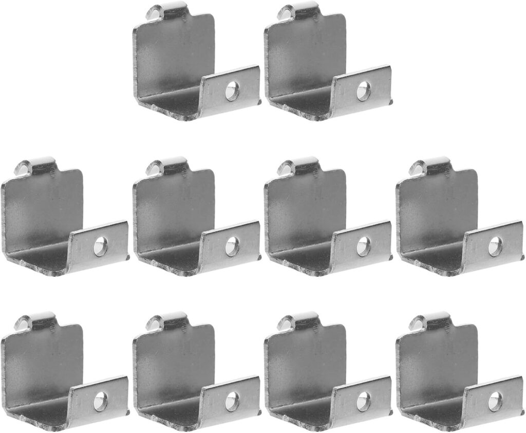 NOLITOY 10pcs Stainless Steel Adjustable Refrigerator Shelf Clips Fridge Support Bracket Hooks Fit Metal Freezer Divider Holders for Efficient Space Management