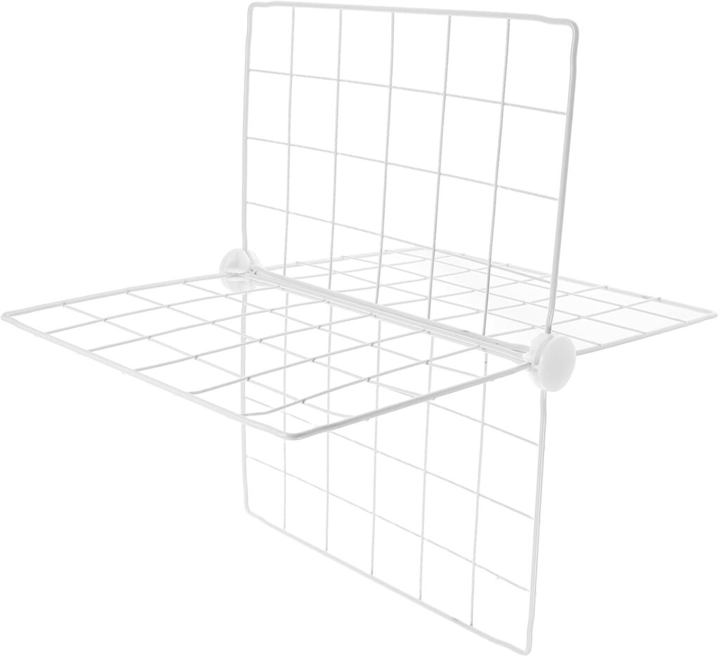 NUOBESTY Metal Fridge Divider Shelf 4-Compartment Iron Refrigerator Separator 41x41x32cm Chest Freezer Divider for Deep Freezer Organiser