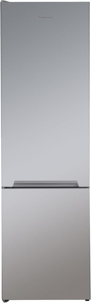 Russell Hobbs Freestanding Fridge Freezer, 54cm Wide, 180cm High, 204L Fridge Space, 84L Freezer Space, 4 Shelves, 4 Door Racks, Eco Friendly, Silver, RH180FF541E1S           [Energy Class E]