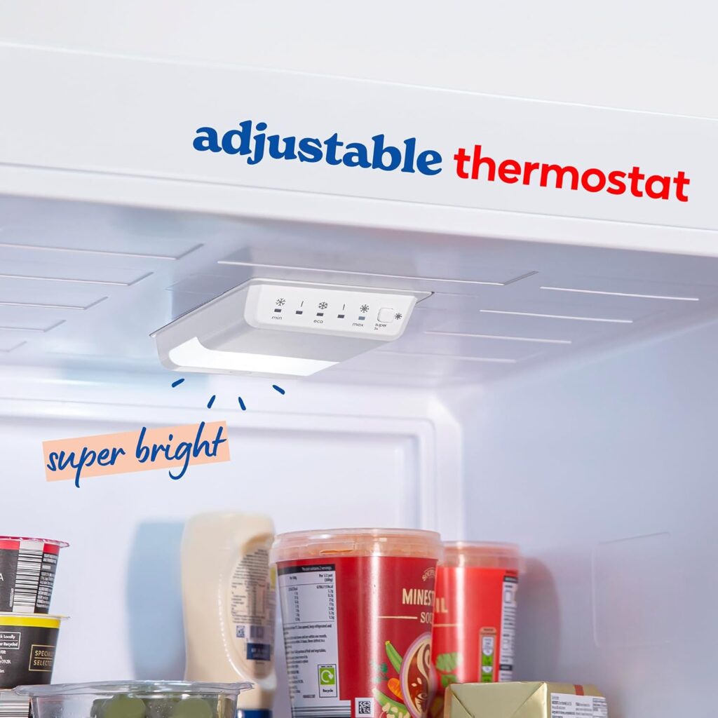 Russell Hobbs Fridge Freezer Freestanding Frost Free with Reversible Door, Adjustable Thermostat  Feet, 70/30 279L, 180cm High, LED Light, 2 Year Guarantee Dark Steel RH180FFFF551E1DS           [Energy Class E]