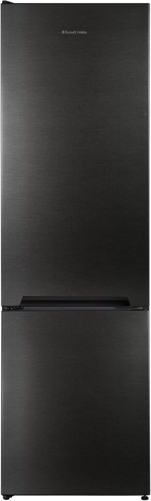 Russell Hobbs Fridge Freezer Freestanding Frost Free with Reversible Door, Adjustable Thermostat  Feet, 70/30 279L, 180cm High, LED Light, 2 Year Guarantee Dark Steel RH180FFFF551E1DS           [Energy Class E]