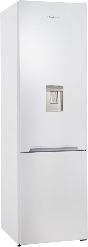 Russell Hobbs Fridge Freezer Freestanding Frost Free with Water Dispener Reversible Door, Adjustable Thermostat  Feet, 70/30 279L, 180cm High, LED Light, 2 Year Guarantee Silver RH180FFFF551E1SWD           [Energy Class E]