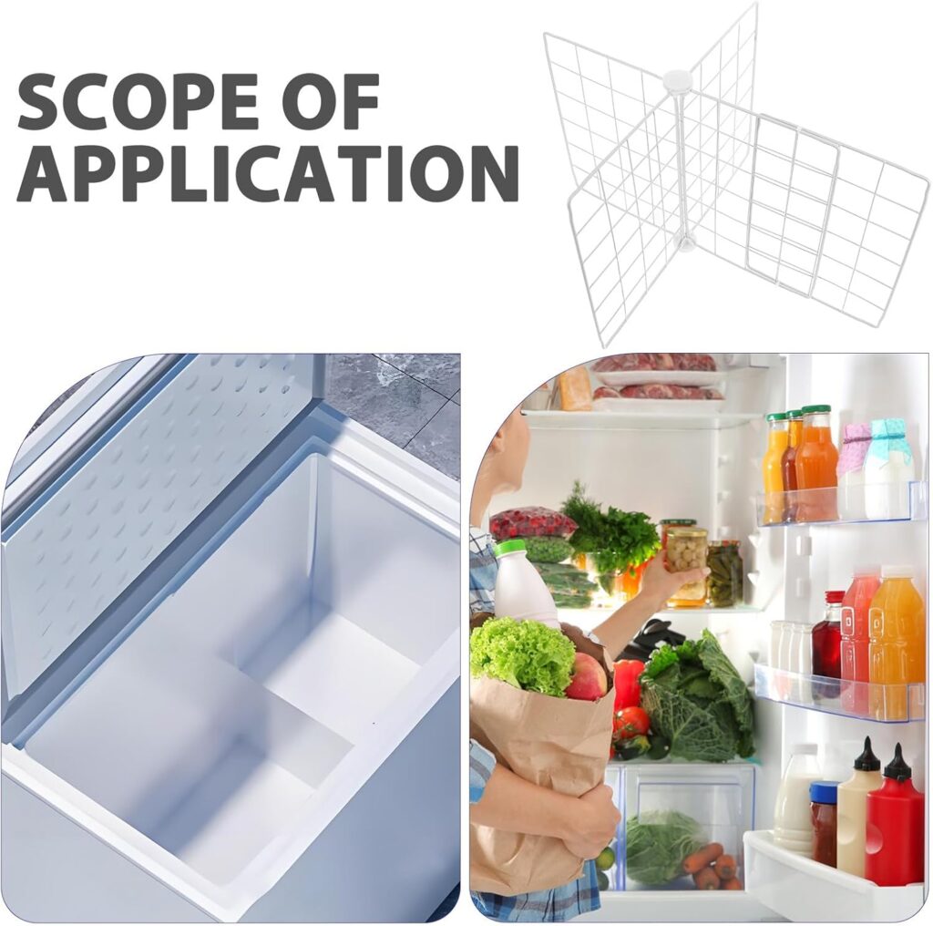 SHOWERORO Freezer Organizer Divider Wire Partition Board Multifunctional Iron Refrigerator Divider Adjustable Size 42-56Cm Length 41Cm Width 32Cm Height for Household Freezer Storage SHOWERORO Freezer Organizer Divider Wire Partition Board Multifunctional Iron Refrigerator Divider Adjustable Size 42-56Cm Length 41Cm Width 32Cm Height for Household Freezer Storage