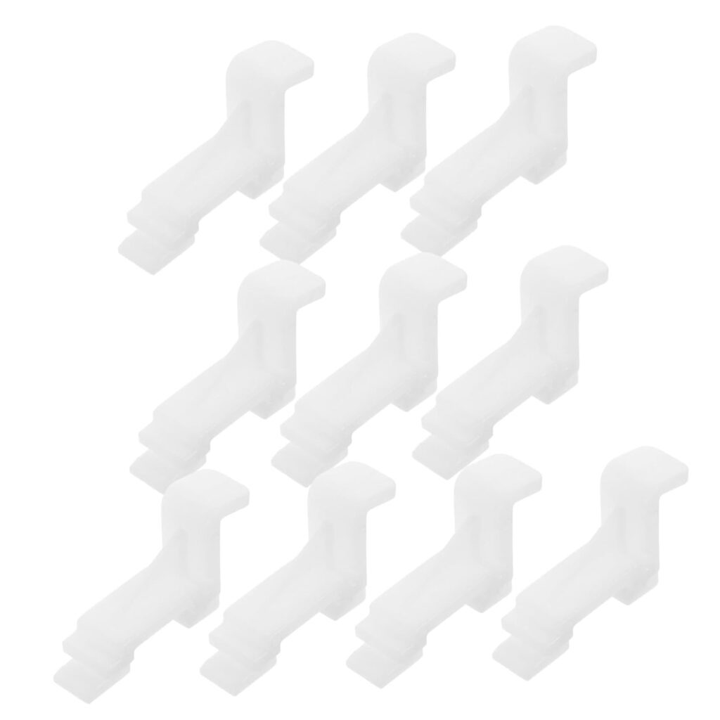 ULTECHNOVO 10pcs Plastic Snap Hooks for Fridge Freezer Shelf Clips Refrigerator Shelf Divider Clip for Shelving