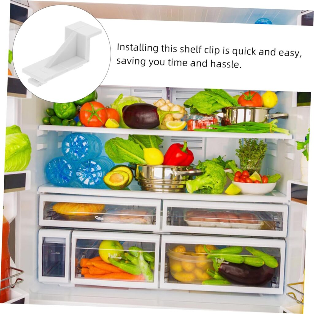 VALICLUD 10pcs Plastic Refrigerator Shelf Clips Large Hook Freezer Divider Support Brackets Compatible Fridge and Freezer Shelving Accessories