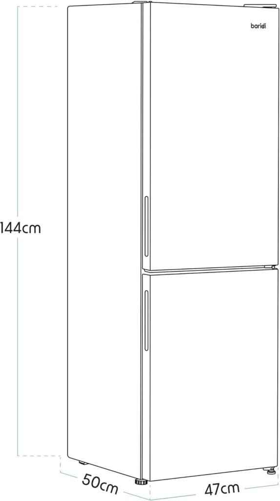 Baridi 47cm 70/30 Fridge Freezer with Adjustable Thermostat, 157L Capacity - White - DH252          [Energy Class E]