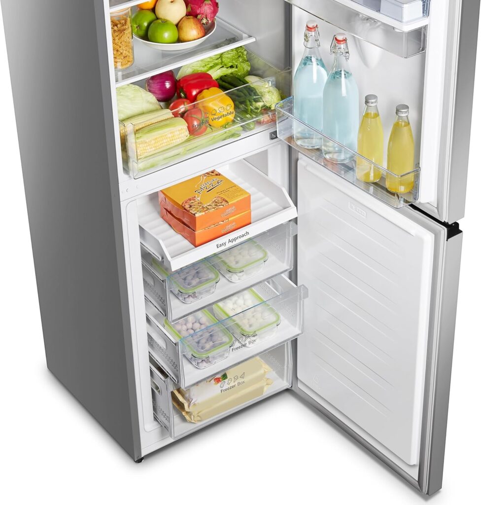 Hisense RB327N4WCE 55cm Freestanding 50/50 Fridge Freezer - 256 litre capacity - Total No Frost - Non-plumbed Water Dispenser - Silver - E Rated, H182.4 x W55 x D55.6 (cm)          [Energy Class E]