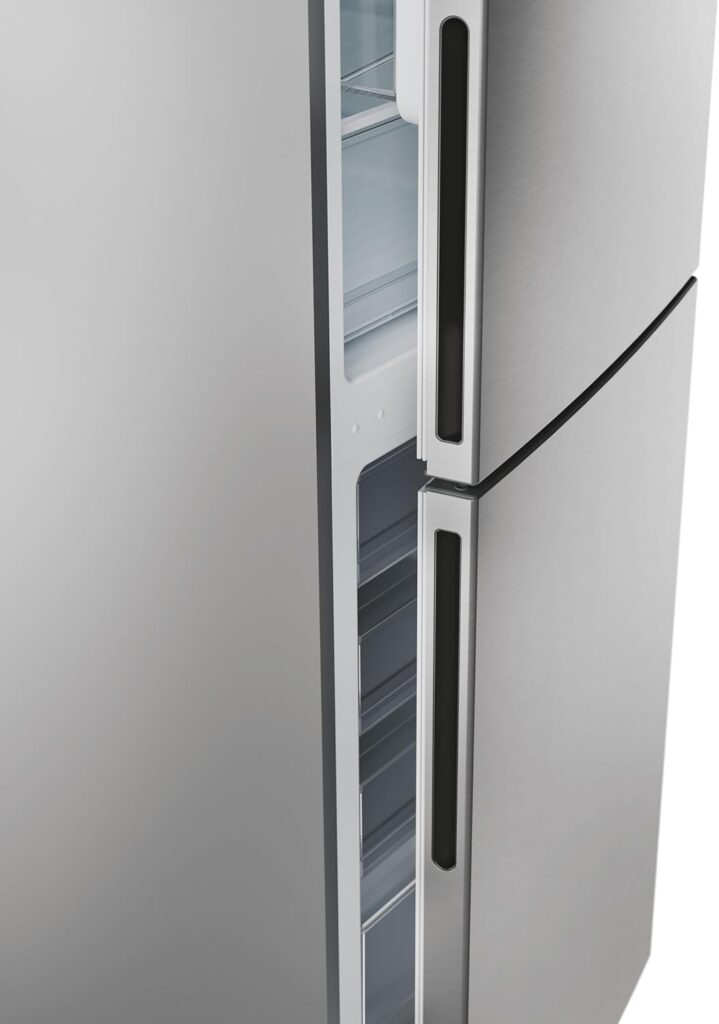 Hoover H-FRIDGE 300 Freestanding Fridge Freezer 50/50 with Water Dispenser, 2 Doors, Low Frost Technology, E Class, 246L Total Capacity, Internal Display, Silver, 54.5x55x176 cm - HOCT3L517EWSK-1          [Energy Class E]