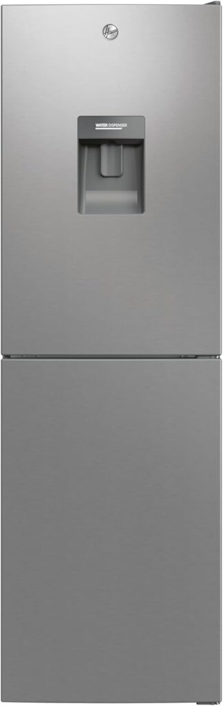 Hoover H-FRIDGE 300 Freestanding Fridge Freezer 50/50 with Water Dispenser, 2 Doors, Low Frost Technology, E Class, 246L Total Capacity, Internal Display, Silver, 54.5x55x176 cm - HOCT3L517EWSK-1          [Energy Class E]