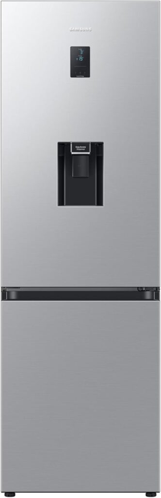 Samsung Classic Fridge Freezer, with Wine Shelf, Features Big Door Bin, All Around Cooling and SpaceMax Technologies, Silver, 7 Series, RB34C652ESA/EU          [Energy Class E]