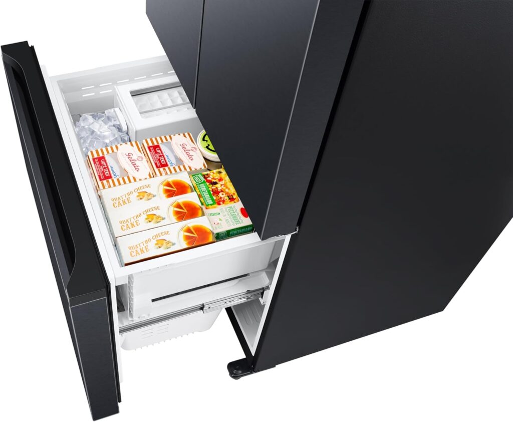 Samsung Series 7 French Style Fridge Freezer, Features SpaceMax™ and Twin Cooling Plus™ Technology, Ice Dispenser, Black, Model: RF50C532EB1          [Energy Class E]