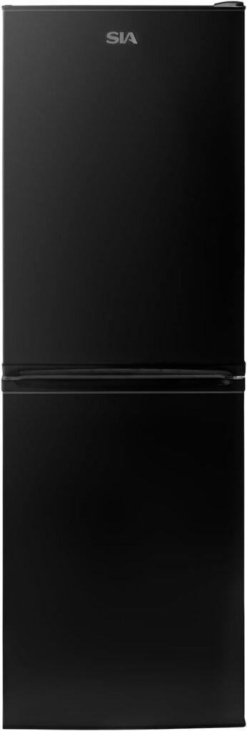 SIA SFF15050BLE 50/50 Split Freestanding 149L Combi Fridge Freezer in Black, Low Frost, 4* Freezer Compartment, E Rated, 2 Years Parts  Labour Guarantee          [Energy Class E]