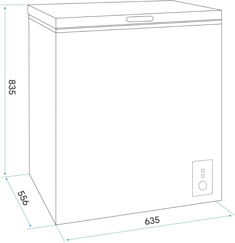 Baridi 142L Freestanding Chest Freezer with Adjustable Thermostat - White - DH120