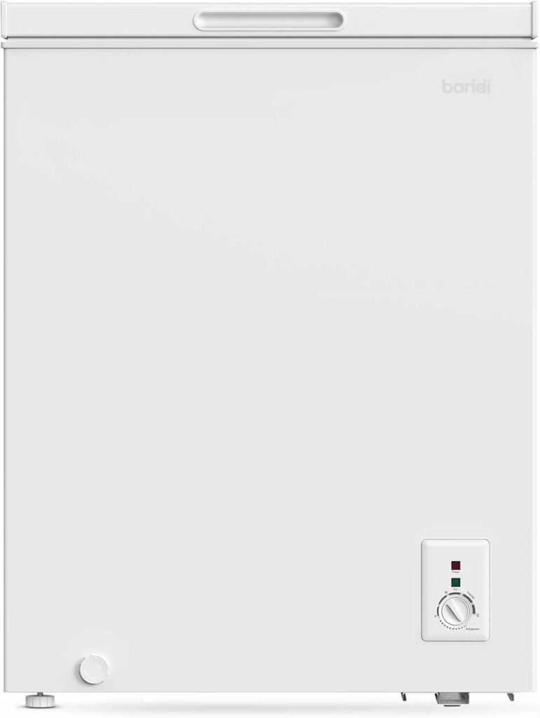 Baridi 142L Freestanding Chest Freezer with Adjustable Thermostat - White - DH120