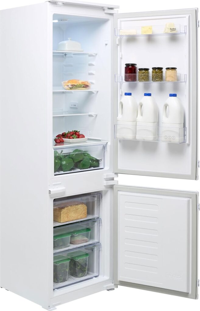Beko BCFD473 Integrated Frost Free Fridge Freezer with Sliding Door Fixing Kit - White - E Rated          [Energy Class E]