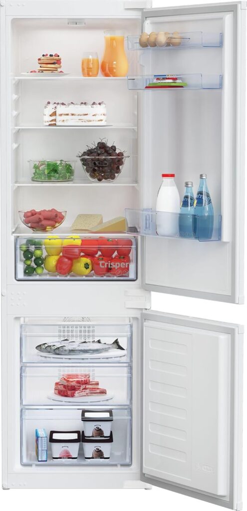 Beko BCFD473 Integrated Frost Free Fridge Freezer with Sliding Door Fixing Kit - White - E Rated          [Energy Class E]