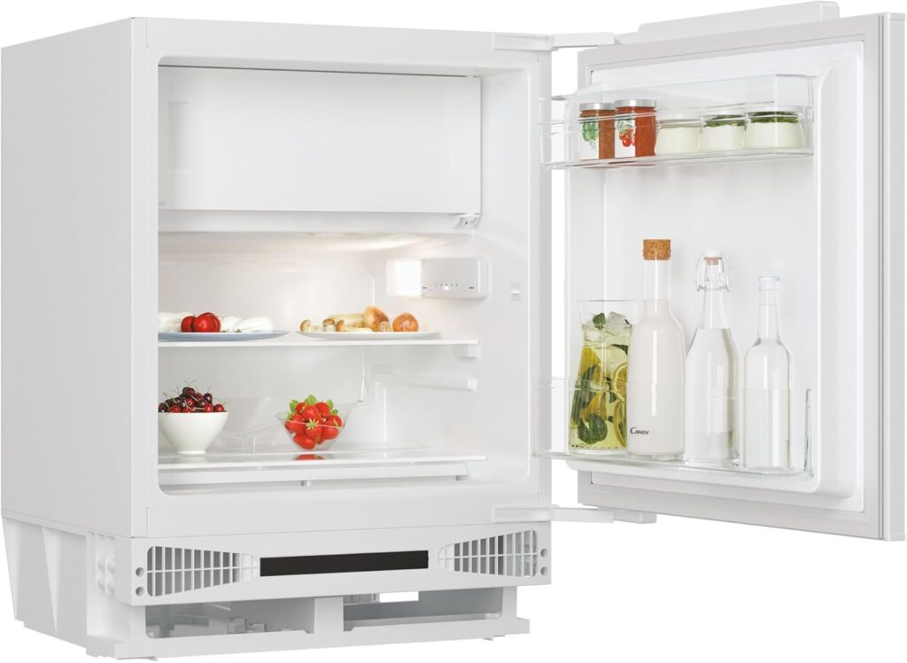 CANDY CM4SE68EWK Integrated Under Counter Fridge With Icebox 111L Total Capacity, White, E Rated          [Energy Class E]