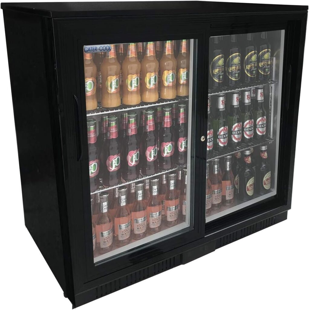 Cater-Cool Double Sliding Door Bottle Cooler With LED Lighting ck0502LED (UK Mainland Del Only)
