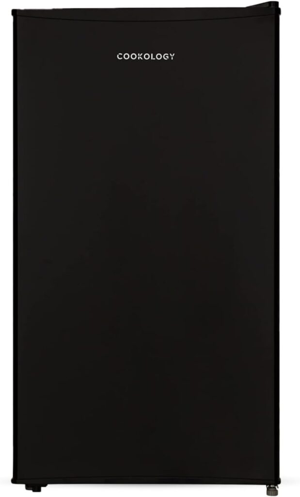 Cookology UCFR88BK under counter Freestanding Fridge in Black - 93 Litre Capacity - Adjustable Temperature Control  Legs - Reversible Door          [Energy Class F]