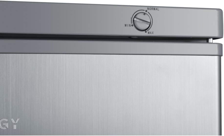 Cookology Upright Fridge  Freezer Pack in Inox, 143cm High, 55cm Wide, Side-by-Side          [Energy Class F]