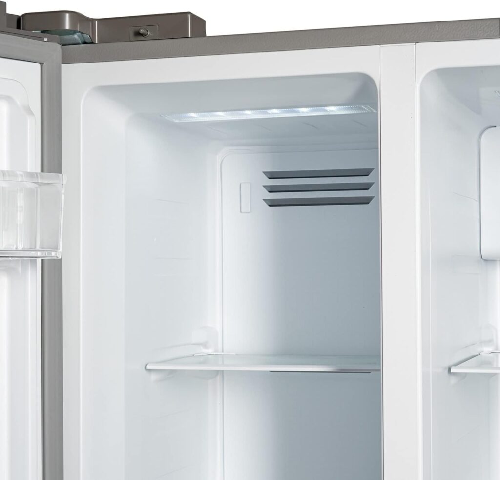 electriQ 430 Litre Side-By-Side American Fridge Freezer - Silver