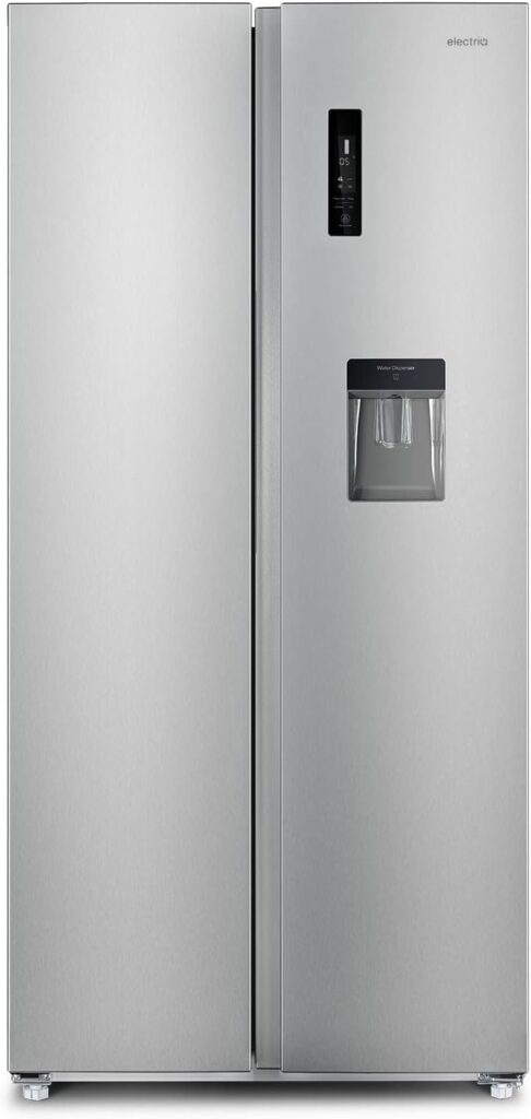 electriQ 430 Litre Side-By-Side American Fridge Freezer - Silver