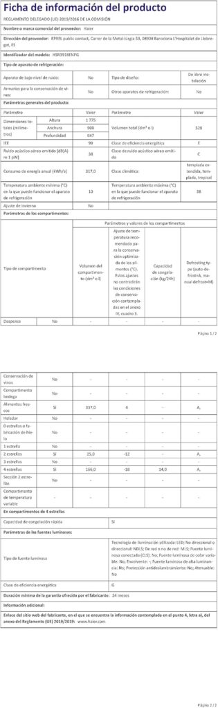 Haier SBS 90 Series 3 Freestanding American Fridge Freezer, Side by Side, Total No Frost, E Class, Multi Air Flow Technology, 528L Total Capacity, Quiet, Gentle Silver, 91x66x177.5 cm - HSR3918ENPG          [Energy Class E]